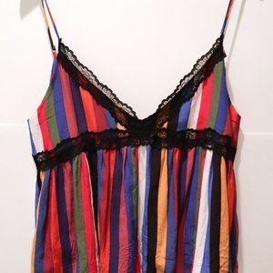 Zara TRF Rainbow Striped Lacy Crop Top